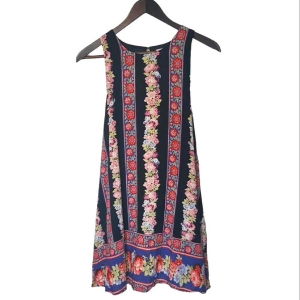 Love Riche Sundress Womens Small Black Floral Boho Bohemian Summer Casual‎